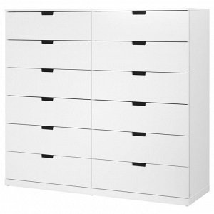 NORDLI, комод с 12 выдвижными ящиками, белый, 160x145 см
