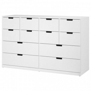 NORDLI, комод с 12 выдвижными ящиками, белый, 160x99 см
