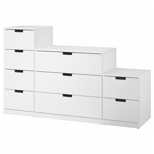 NORDLI, комод с 9 выдвижными ящиками, белый, 160x99 см