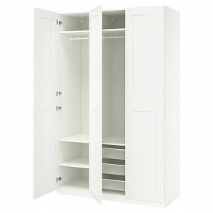 PAX / GRIMO, комбинированный шкаф для одежды, белый /white, 150x60x236 см