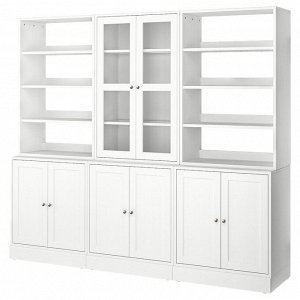 HAVSTA, комбинация для хранения со стеклянными дверцами, белый, 243x47x212 см