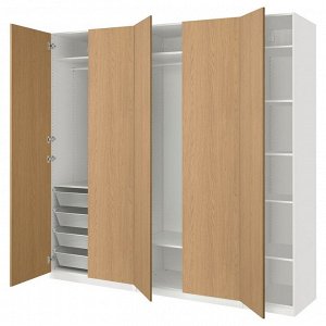 Шкаф для одежды PAX / STORKLINTA, комбинированный, эффект белого/дуба, 250x60x236 см