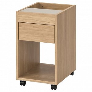 ТОНСТАД, выдвижной ящик на колесиках, дубовый шпон, 35x60 см