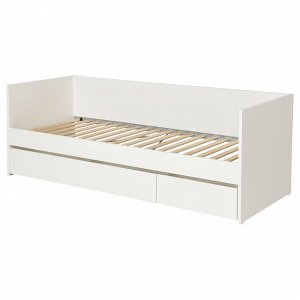 VIHALS, каркас кушетки с местом для хранения, белый, 80x200 см