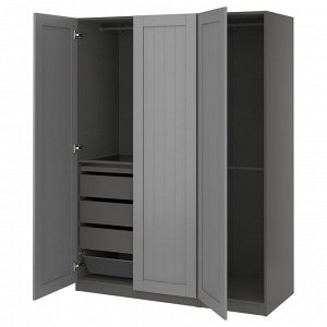 PAX / GULLABERG, комбинированный шкаф для одежды, темно-серый/grey, 150x60x201 см