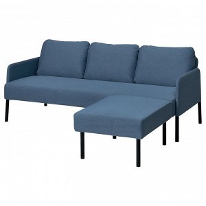 GLOSTAD, 3-местный диван с шезлонгом, Knisa medium blue