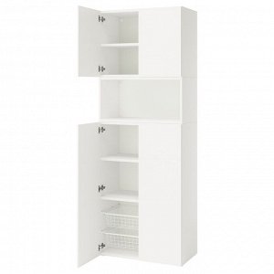 PLATSA, комбинированный шкаф с дверцами, белый /Fonnes white, 80x42x221 см