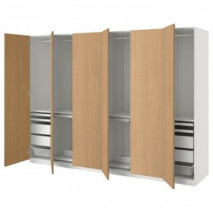 Шкаф для одежды PAX / STORKLINTA, комбинированный, эффект белого/дуба, 300x60x201 см