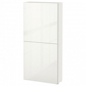 BEST?, настенный шкаф с 2 дверцами, белый /Selsviken глянцевый/белый, 60x22x128 см