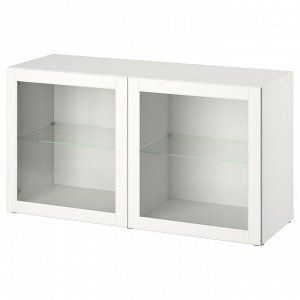 BEST?, комбинированный настенный шкаф, белый / прозрачное стекло Ostvik, 120x42x64 см