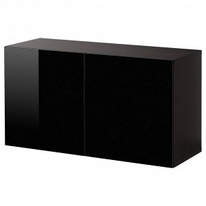 BEST?, комбинированный настенный шкаф, черно-коричневый/Selsviken black, 120x42x64 см