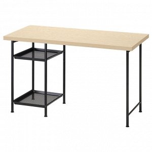 MITTCIRKEL / SP?ND, письменный стол с эффектом живой сосны /черный, 120x60 см