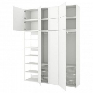 PLATSA, шкаф-купе с 11 дверцами, белый /FONNES white, 200x42x261 см