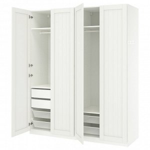 PAX / GULLABERG, комбинированный шкаф для одежды, белый /white, 200x60x236 см