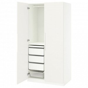 Шкаф для одежды PAX / TONSTAD, комбинированный, белый/не совсембелый, 100x60x201 см