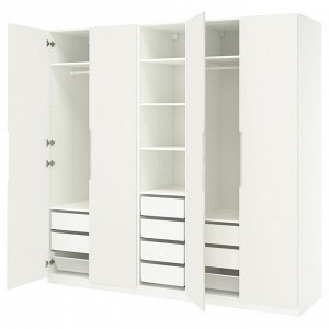 Шкаф для одежды PAX / TONSTAD, комбинированный, белый/не совсембелый, 250x60x236 см