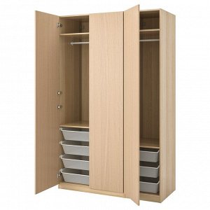 PAX / FORSAND, шкаф-купе, эффект белого мореного дуба /white stained oak effect, 150x60x236 см