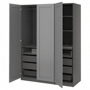 PAX / GULLABERG, комбинированный шкаф для одежды, темно-серый/grey, 150x60x201 см
