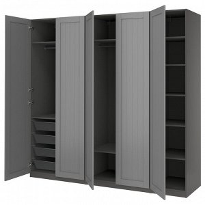 PAX / GULLABERG, комбинированный шкаф, темно-серый/dark grey, 250x60x236 см