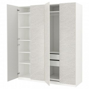Шкаф для одежды PAX / MISTUDDEN, комбинированный, с белым / серым рисунком, 200x60x236 см