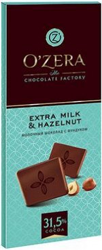 «OZera», шоколад молочный Extra milk &amp; Hazelnut, 90 г