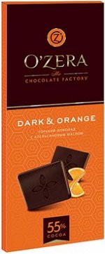 «OZera», шоколад горький с апельсиновым маслом Dark&amp;Orange, 90 г