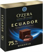 «OZera», шоколад Ecuador, содержание какао 75%, 90 г