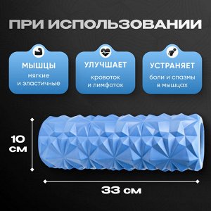 Ролик (роллер) массажный для йоги, 33х10 см