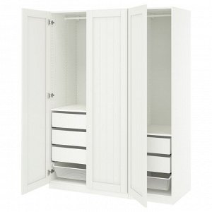 PAX / GULLABERG, комбинированный шкаф для одежды, белый /white, 150x60x201 см