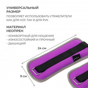 Утяжелители неопреновые ONLYTOP, 2 шт. х 0,25 кг
