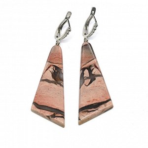 Серьги из яшмы уральской 18*43мм, 9г