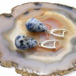 Серьги Капельки из содалита 13*17мм, 10,4г