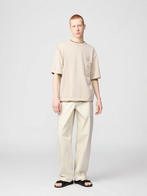 UNIQLO U - футболка унисекс с передним карманом - 31 BEIGE