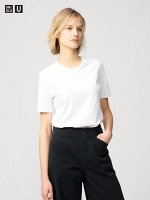 UNIQLO U - однотонная футболка из хлопка Supima - 00 WHITE