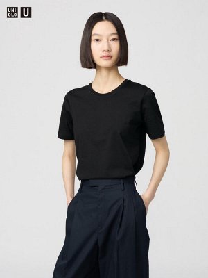 UNIQLO U - однотонная футболка из хлопка Supima - 09 BLACK