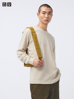 UNIQLO U - хлопковая кофта AIRism с круглым вырезом - 30 NATURAL