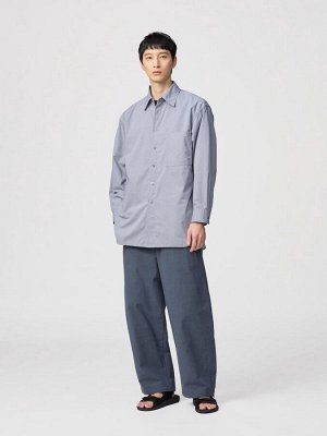 UNIQLO U - удлинённая рубашка свободного кроя с длинными рукавами - 30 NATURAL