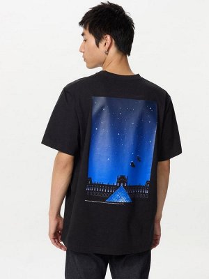 UNIQLO - футболка Doraemon & Louvre museum - 09 BLACK