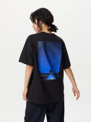 UNIQLO - футболка Doraemon & Louvre museum - 09 BLACK