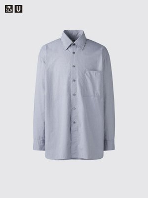 UNIQLO U - удлинённая рубашка свободного кроя с длинными рукавами - 30 NATURAL