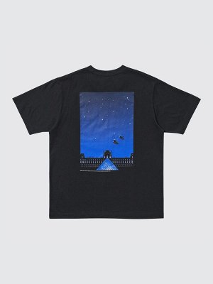UNIQLO - футболка Doraemon & Louvre museum - 09 BLACK