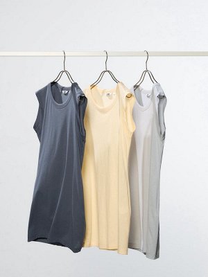 UNIQLO U - однотонная футболка без рукавов из хлопка Supima - 02 LIGHTGRAY