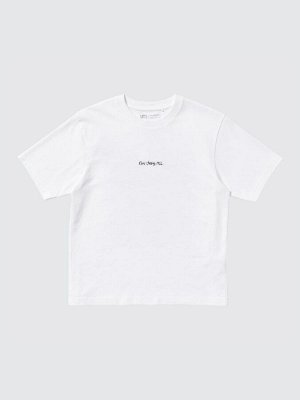 UNIQLO Cat Photograph UT - футболка расслабленного силуэта - 00 WHITE