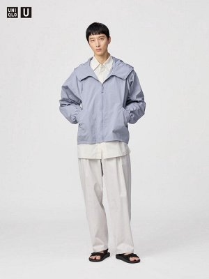 UNIQLO U - свободные брюки из легкого хлопка - 02 LIGHTGRAY