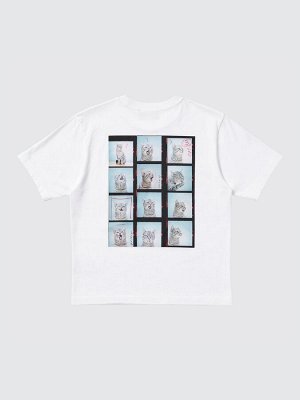 UNIQLO Cat Photograph UT - футболка расслабленного силуэта - 00 WHITE