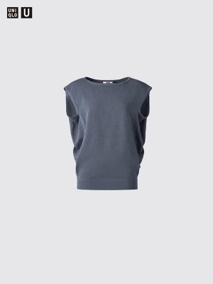 UNIQLO U — свитер без рукавов из смесового хлопка - 07 GRAY