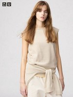 UNIQLO U - свитер без рукавов из смесового хлопка - 31 BEIGE