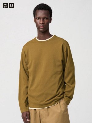 UNIQLO U - свободный свитер с круглым вырезом и длинным рукавом - 35 BROWN