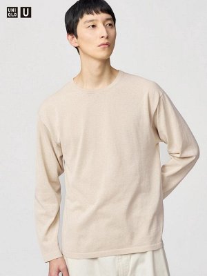 UNIQLO U - свободный свитер с круглым вырезом и длинным рукавом - 31 BEIGE