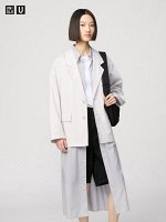 UNIQLO U - оверсайз пиджак из хлопковой смеси - 02 LIGHTGRAY
